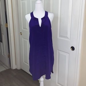 Purple racerback silk dress by Rory Beca